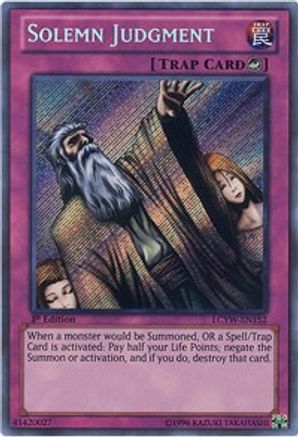 Solemn Judgment (LCYW-EN152) - Legendary Collection 3: Yugi's World 1st Edition - Premium Yugioh Single from Konami - Just $4.14! Shop now at Game Crave Tournament Store