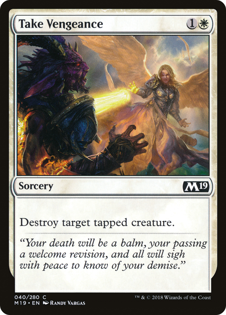 Take Vengeance (M19-040) - Core Set 2019 Foil - Premium MTG Single from Wizards of the Coast - Just $0.08! Shop now at Game Crave Tournament Store
