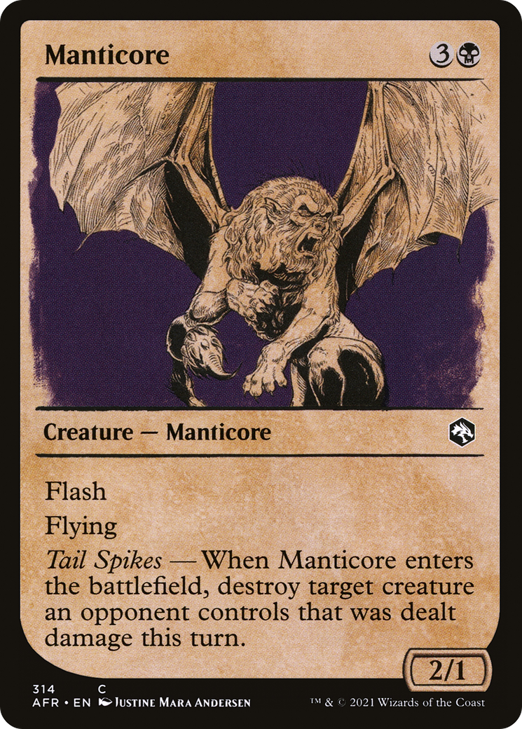 Manticore (AFR-314) - Adventures in the Forgotten Realms: (Showcase) Foil - Premium MTG Single from Wizards of the Coast - Just $0.08! Shop now at Game Crave Tournament Store
