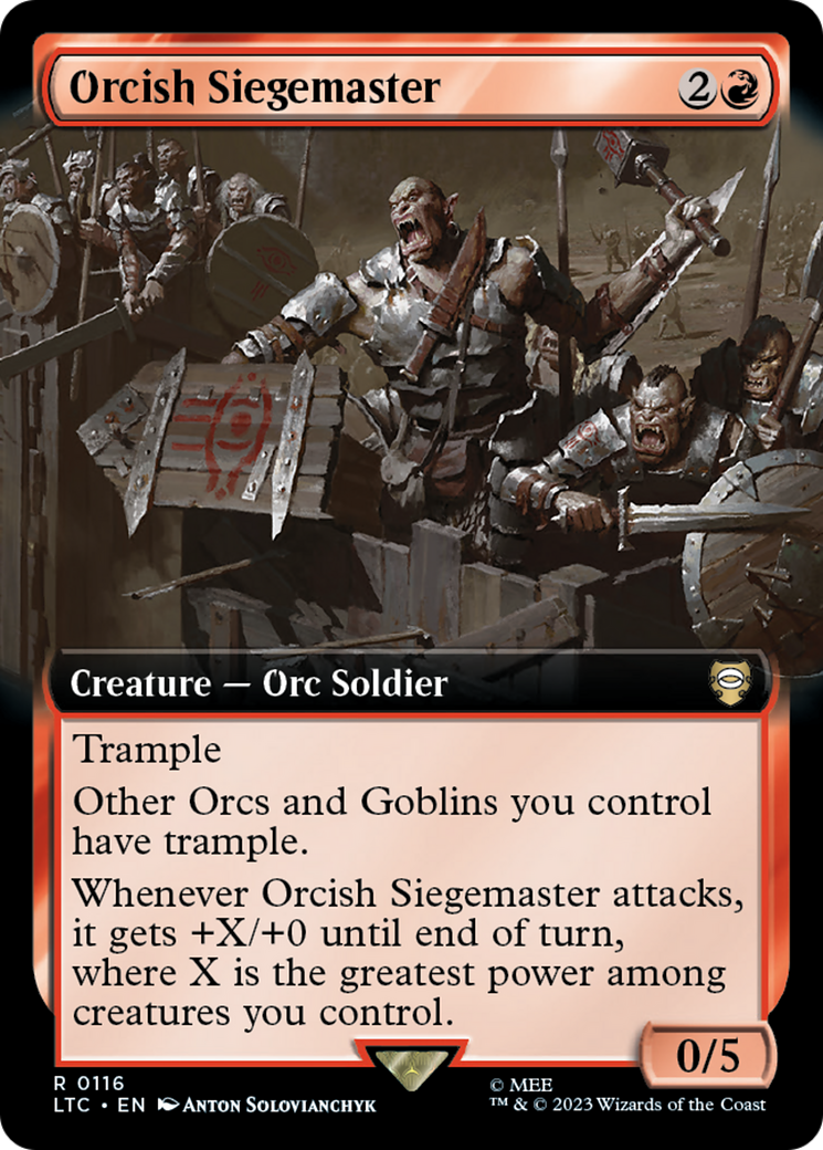 Orcish Siegemaster (LTC-116) - Tales of Middle-earth Commander: (Extended Art) - Premium MTG Single from Wizards of the Coast - Just $0.41! Shop now at Game Crave Tournament Store