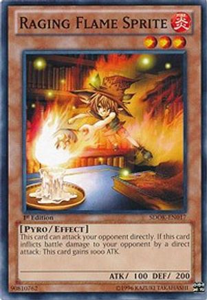 Raging Flame Sprite (SDOK-EN017) - Structure Deck: Onslaught of the Fire Kings 1st Edition - Premium Yugioh Single from Konami - Just $0.29! Shop now at Game Crave Tournament Store