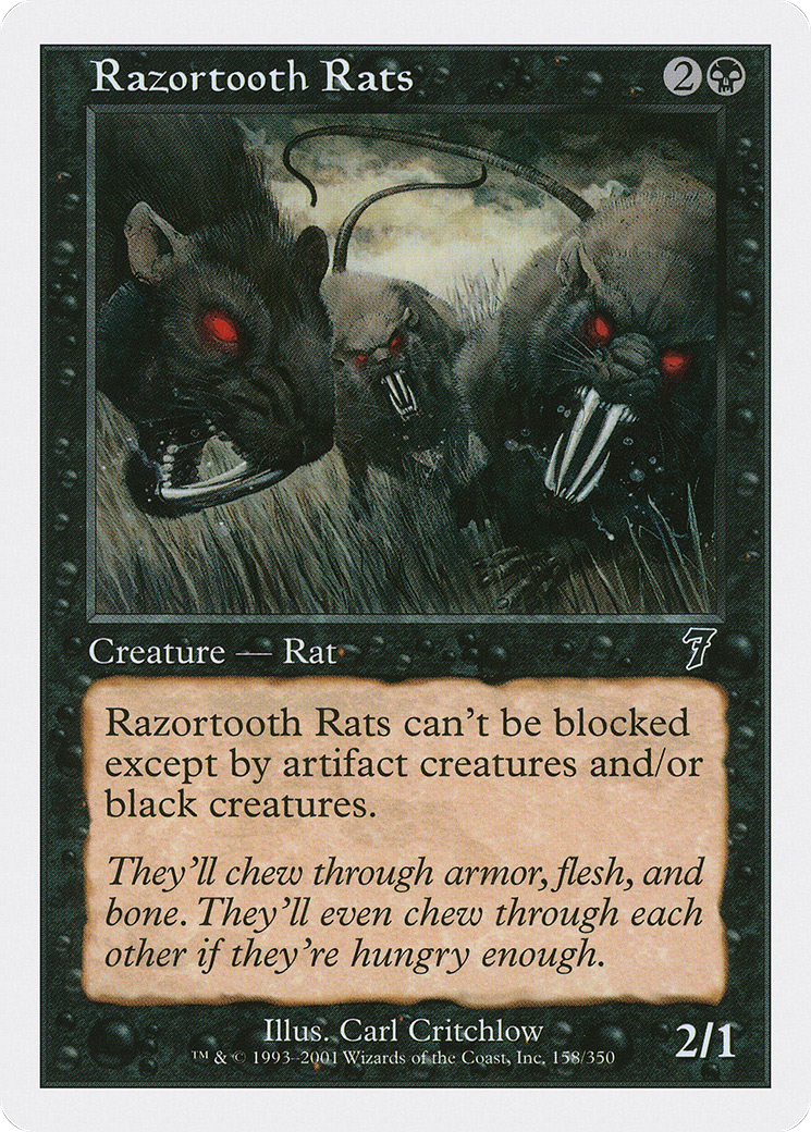 Razortooth Rats (7ED-158) - Seventh Edition - Premium MTG Single from Wizards of the Coast - Just $0.25! Shop now at Game Crave Tournament Store