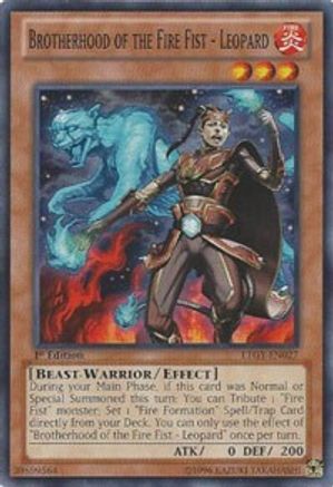 Brotherhood of the Fire Fist - Leopard (LTGY-EN027) - Lord of the Tachyon Galaxy 1st Edition - Premium Yugioh Single from Konami - Just $0.26! Shop now at Game Crave Tournament Store