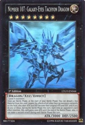 Number 107: Galaxy-Eyes Tachyon Dragon (Ghost Rare) (LTGY-EN044) - Lord of the Tachyon Galaxy Unlimited - Premium Yugioh Single from Konami - Just $48.57! Shop now at Game Crave Tournament Store