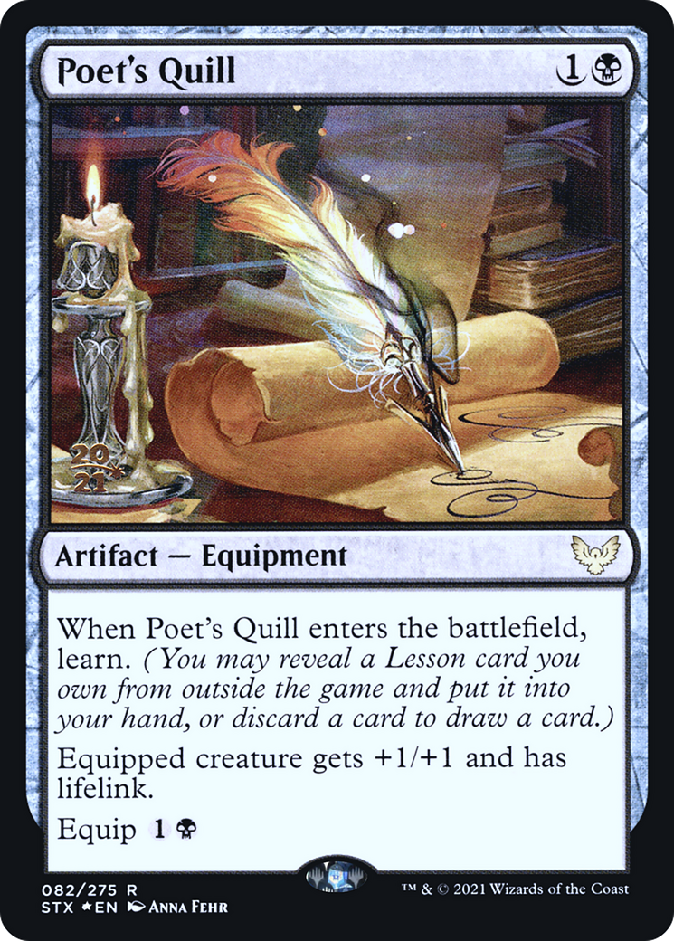 Poet's Quill (PSTX-82S) - Strixhaven: School of Mages Promos Foil - Premium MTG Single from Wizards of the Coast - Just $0.08! Shop now at Game Crave Tournament Store