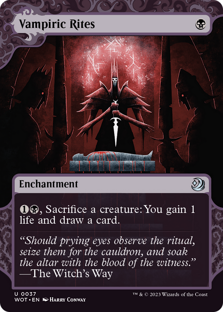 Vampiric Rites (WOT-037) - Wilds of Eldraine: Enchanting Tales: (Showcase) (Borderless) - Premium MTG Single from Wizards of the Coast - Just $0.08! Shop now at Game Crave Tournament Store