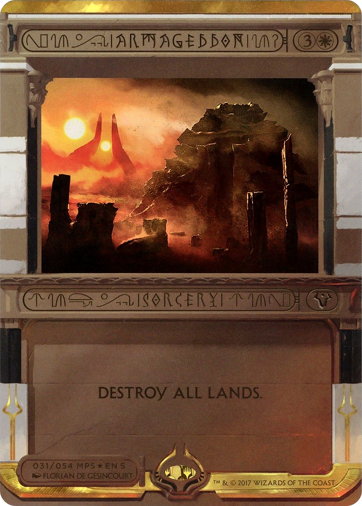 Armageddon (MP2-031) - Amonkhet Invocations (Borderless) Foil - Premium MTG Single from Wizards of the Coast - Just $14.50! Shop now at Game Crave Tournament Store