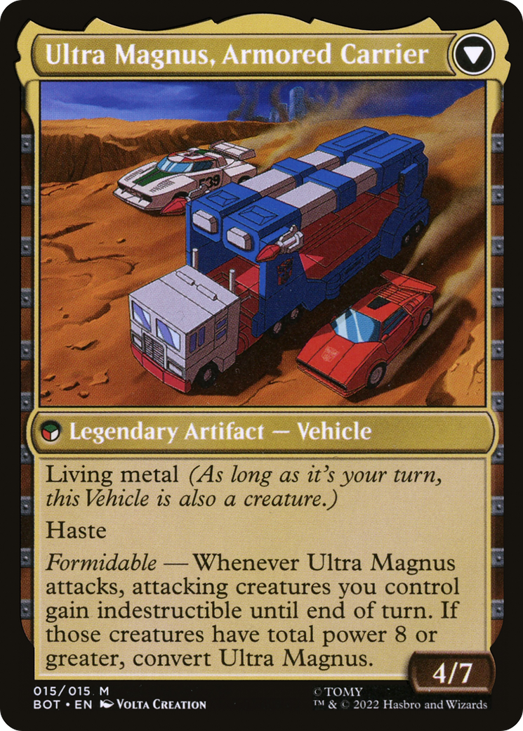 Ultra Magnus, Tactician // Ultra Magnus, Armored Carrier (BOT-015) - Transformers: (convertdfc) - Premium MTG Single from Wizards of the Coast - Just $0.10! Shop now at Game Crave Tournament Store