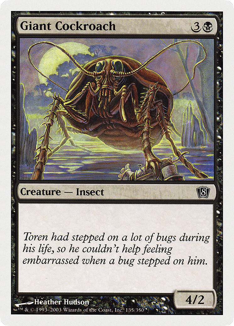Giant Cockroach (8ED-135) - Eighth Edition - Premium MTG Single from Wizards of the Coast - Just $0.08! Shop now at Game Crave Tournament Store