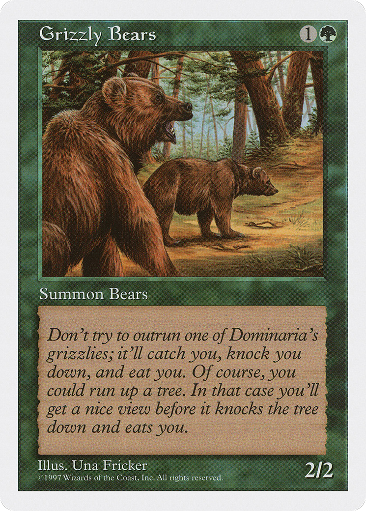 Grizzly Bears (5ED-301) - Fifth Edition - Premium MTG Single from Wizards of the Coast - Just $0.08! Shop now at Game Crave Tournament Store