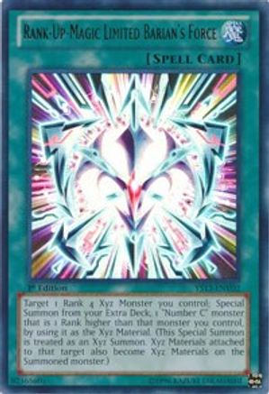 Rank-Up-Magic Limited Barian's Force (YS13-ENV02) - Super Starter: V for Victory Power-Up Pack 1st Edition - Premium Yugioh Single from Konami - Just $0.32! Shop now at Game Crave Tournament Store