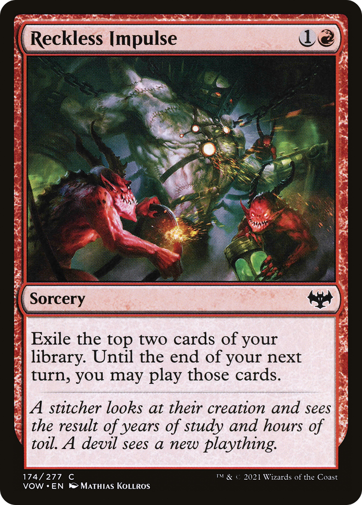 Reckless Impulse (VOW-174) - Innistrad: Crimson Vow Foil - Premium MTG Single from Wizards of the Coast - Just $0.99! Shop now at Game Crave Tournament Store