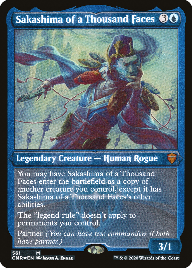 Sakashima of a Thousand Faces (CMR-561) - Commander Legends Etched Foil - Premium MTG Single from Wizards of the Coast - Just $35.03! Shop now at Game Crave Tournament Store
