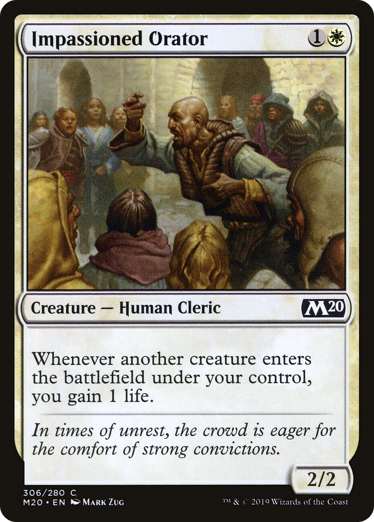Impassioned Orator (M20-306) - Core Set 2020 - Premium MTG Single from Wizards of the Coast - Just $0.11! Shop now at Game Crave Tournament Store