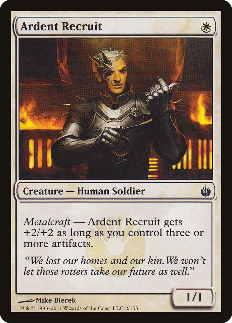 Ardent Recruit (MBS-002) - Mirrodin Besieged Foil - Premium MTG Single from Wizards of the Coast - Just $0.10! Shop now at Game Crave Tournament Store