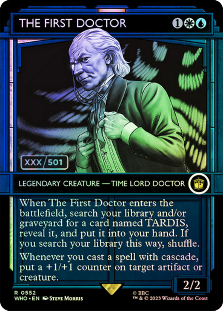 The First Doctor (WHO-552Z) - Doctor Who: (Showcase) (Borderless) Foil - Premium MTG Single from Wizards of the Coast - Just $150.54! Shop now at Game Crave Tournament Store