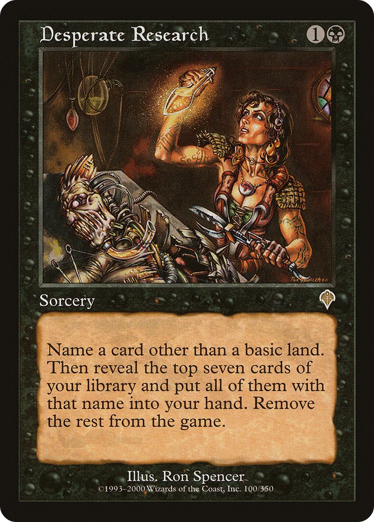 Desperate Research (INV-100) - Invasion Foil - Premium MTG Single from Wizards of the Coast - Just $1.20! Shop now at Game Crave Tournament Store