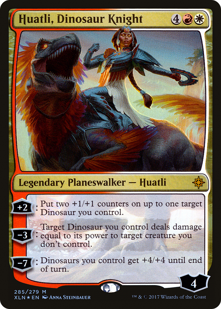 Huatli, Dinosaur Knight (XLN-285) - Ixalan Foil - Premium MTG Single from Wizards of the Coast - Just $0.75! Shop now at Game Crave Tournament Store