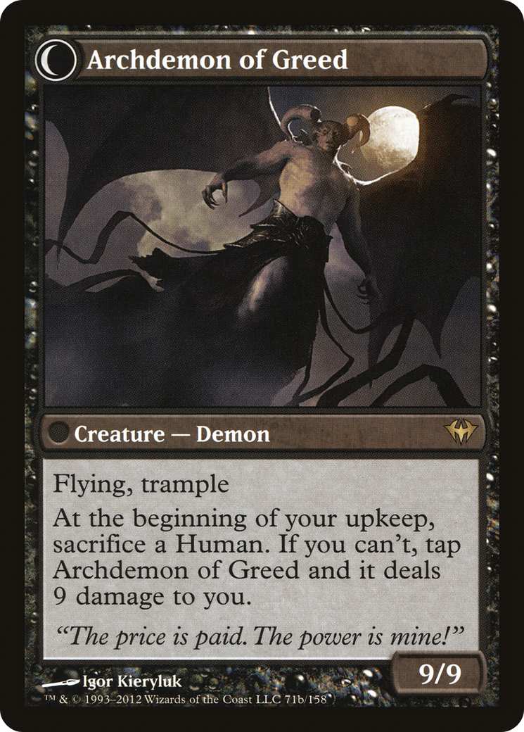 Ravenous Demon // Archdemon of Greed (DKA-071) - Dark Ascension: (Double Faced Transform) - Premium MTG Single from Wizards of the Coast - Just $0.13! Shop now at Game Crave Tournament Store