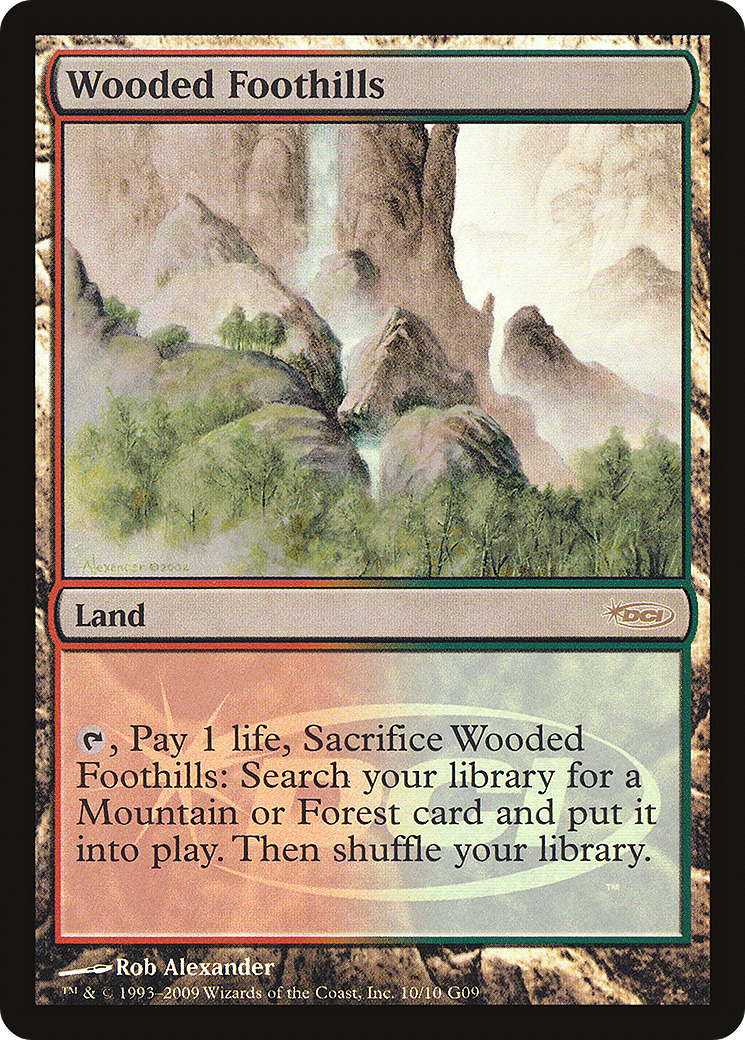 Wooded Foothills (G09-010) - Judge Gift Cards 2009 Foil - Premium MTG Single from Wizards of the Coast - Just $30.28! Shop now at Game Crave Tournament Store