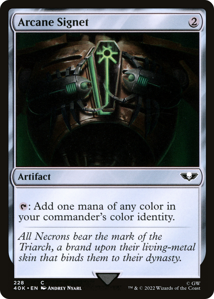 Arcane Signet (40K-228) - Warhammer 40,000 Commander - Premium MTG Single from Wizards of the Coast - Just $1.01! Shop now at Game Crave Tournament Store