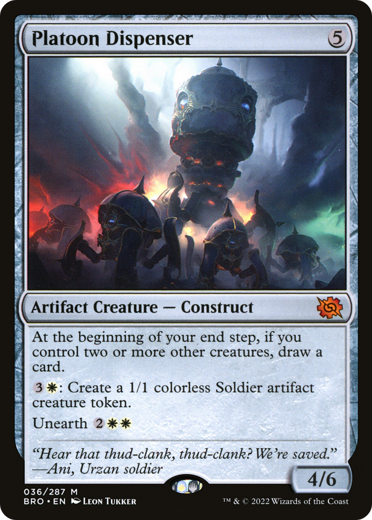 Platoon Dispenser (BRO-036) - The Brothers' War - Premium MTG Single from Wizards of the Coast - Just $0.39! Shop now at Game Crave Tournament Store