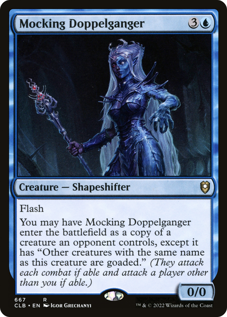 Mocking Doppelganger (CLB-667) - Commander Legends: Battle for Baldur's Gate - Premium MTG Single from Wizards of the Coast - Just $0.68! Shop now at Game Crave Tournament Store