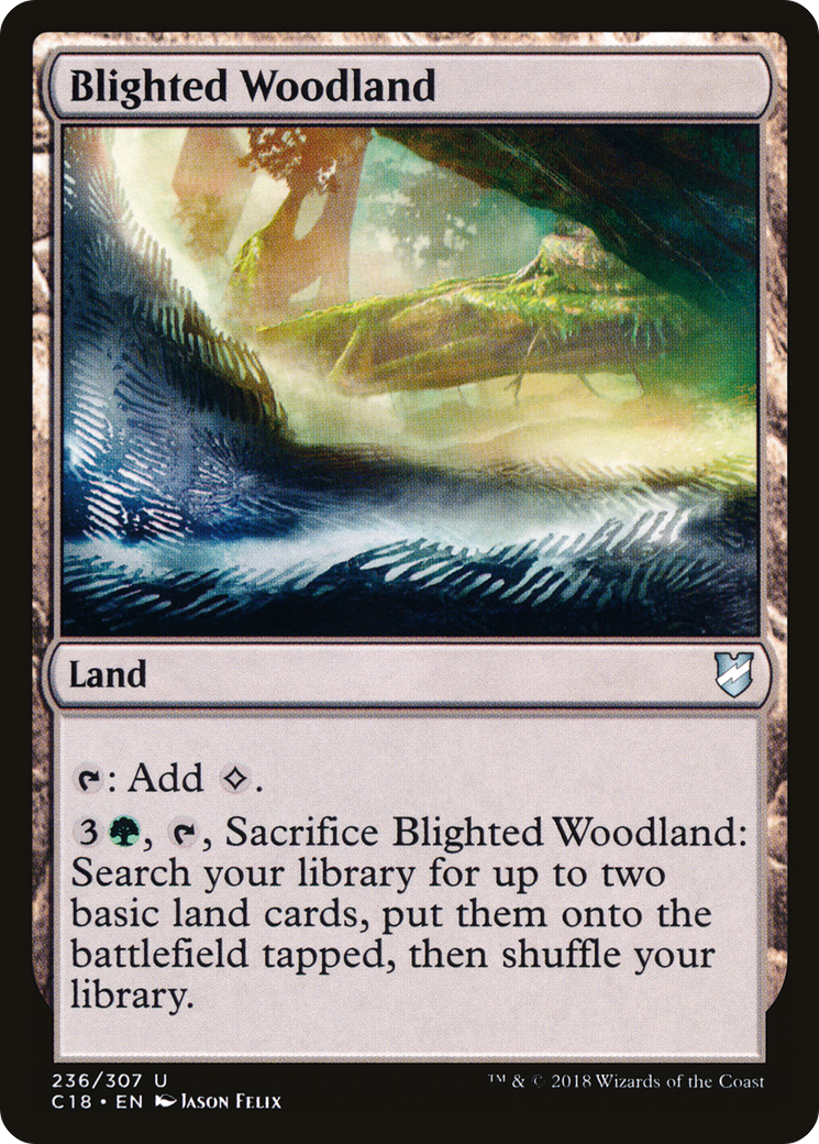 Blighted Woodland (C18-236) - Commander 2018 - Premium MTG Single from Wizards of the Coast - Just $0.08! Shop now at Game Crave Tournament Store