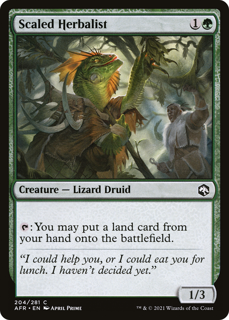 Scaled Herbalist (AFR-204) - Adventures in the Forgotten Realms Foil - Premium MTG Single from Wizards of the Coast - Just $0.25! Shop now at Game Crave Tournament Store