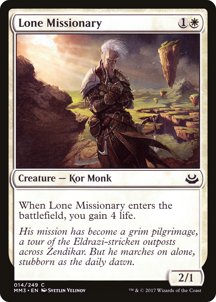 Lone Missionary (MM3-014) - Modern Masters 2017 - Premium MTG Single from Wizards of the Coast - Just $0.08! Shop now at Game Crave Tournament Store