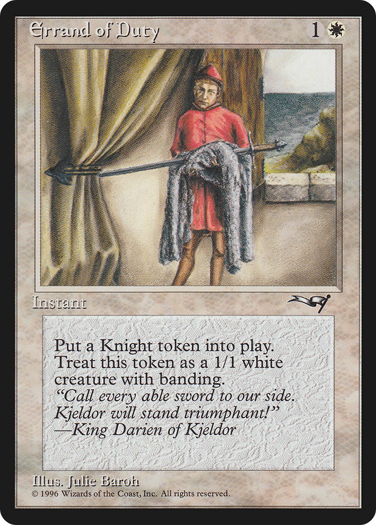 Errand of Duty (ALL-02A) - Alliances - Premium MTG Single from Wizards of the Coast - Just $0.25! Shop now at Game Crave Tournament Store