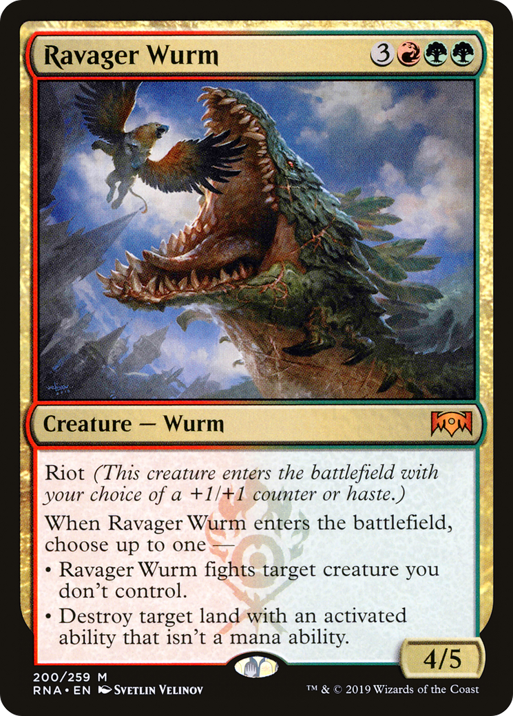 Ravager Wurm (RNA-200) - Ravnica Allegiance Foil - Premium MTG Single from Wizards of the Coast - Just $0.25! Shop now at Game Crave Tournament Store