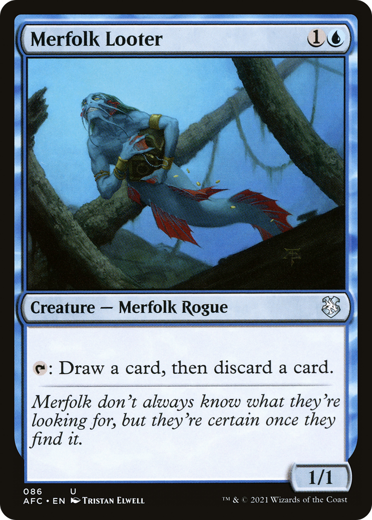 Merfolk Looter (AFC-086) - Forgotten Realms Commander - Premium MTG Single from Wizards of the Coast - Just $0.08! Shop now at Game Crave Tournament Store
