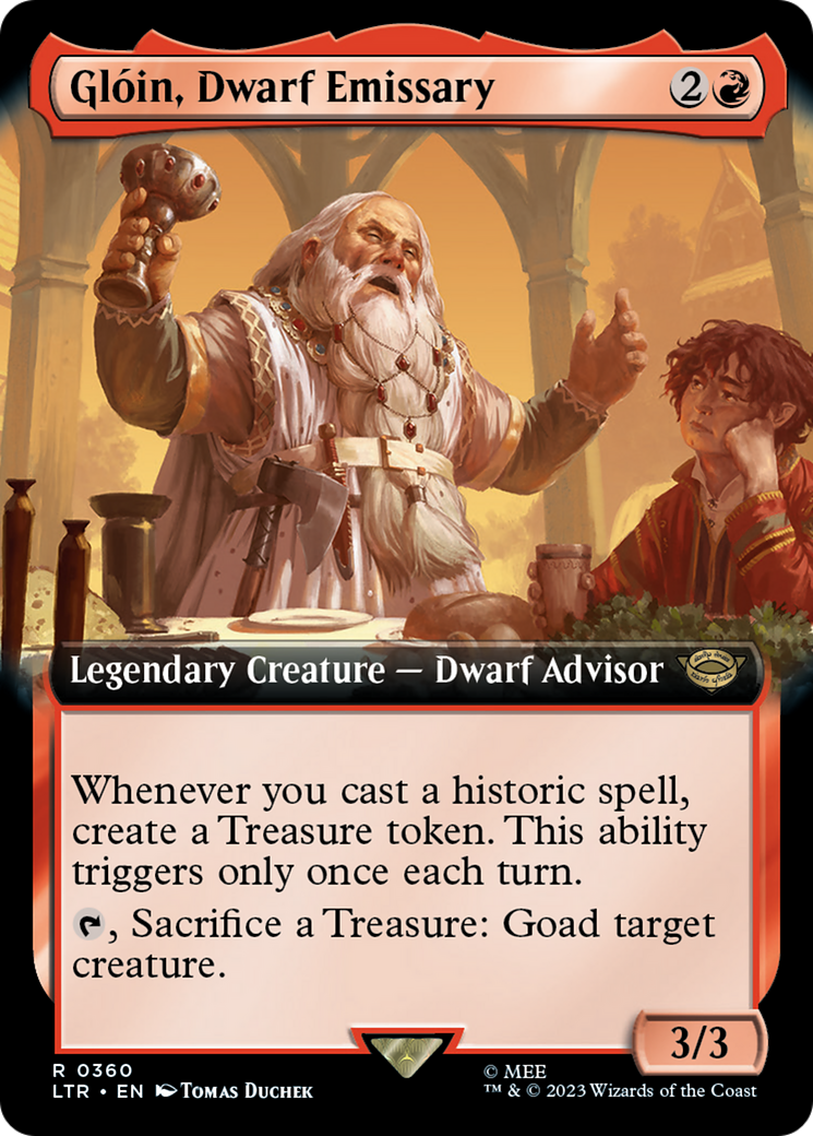 Glóin, Dwarf Emissary (LTR-360) - The Lord of the Rings: Tales of Middle-earth: (Extended Art) - Premium MTG Single from Wizards of the Coast - Just $0.12! Shop now at Game Crave Tournament Store