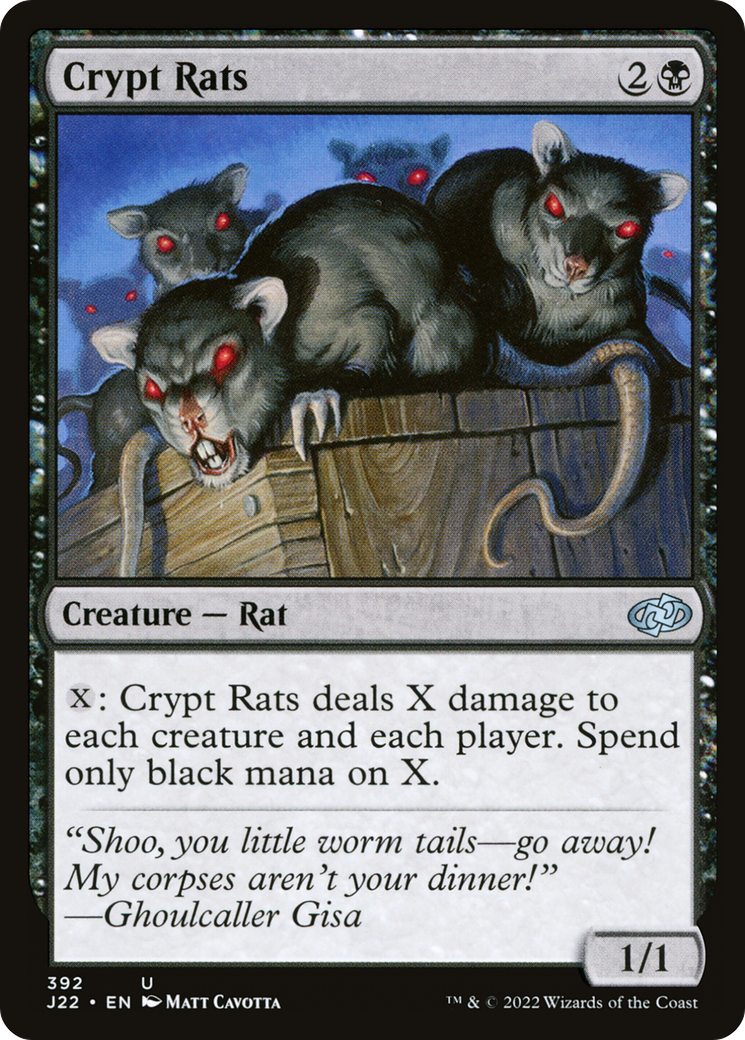 Crypt Rats (J22-392) - Jumpstart 2022 - Premium MTG Single from Wizards of the Coast - Just $0.11! Shop now at Game Crave Tournament Store