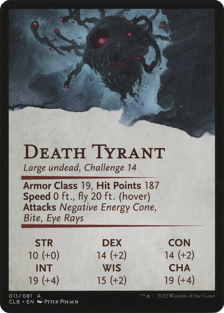 Ghastly Death Tyrant // Ghastly Death Tyrant (ACLB-011) - Battle for Baldur's Gate Art Series (Borderless) - Premium MTG Single from Wizards of the Coast - Just $0! Shop now at Game Crave Tournament Store
