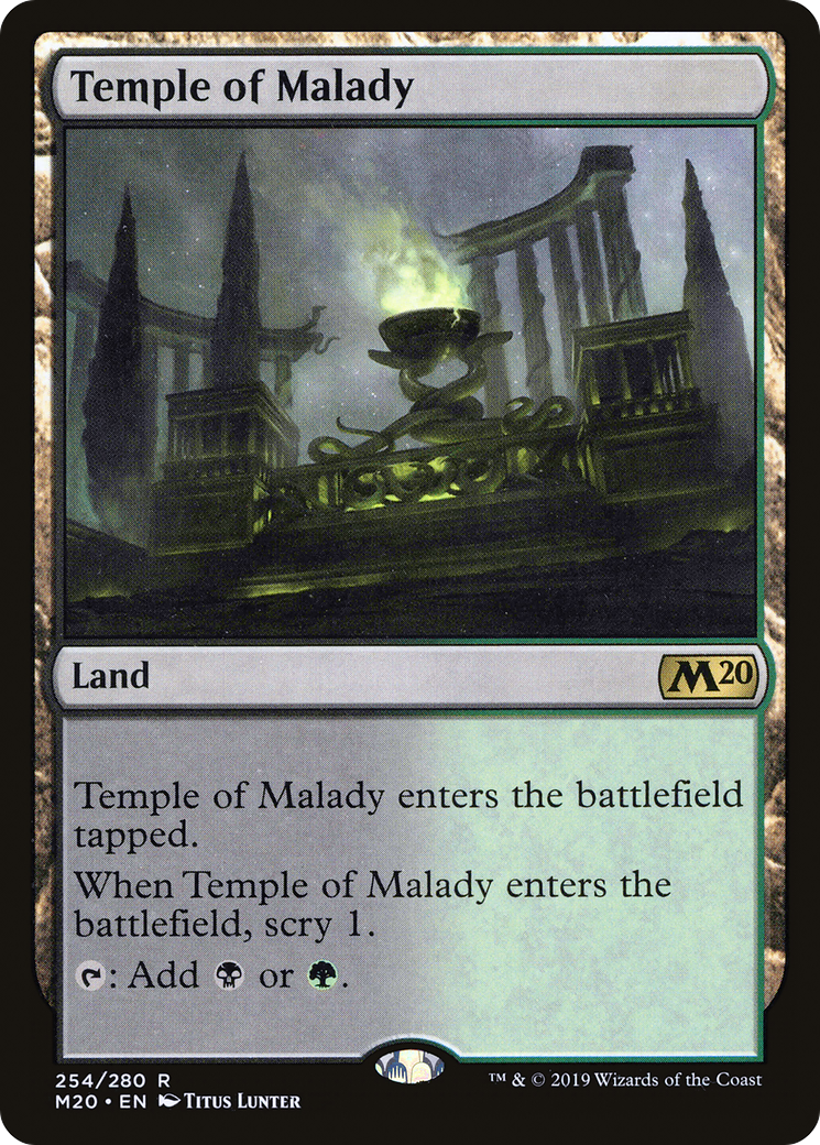 Temple of Malady (M20-254) - Core Set 2020 - Premium MTG Single from Wizards of the Coast - Just $0.26! Shop now at Game Crave Tournament Store