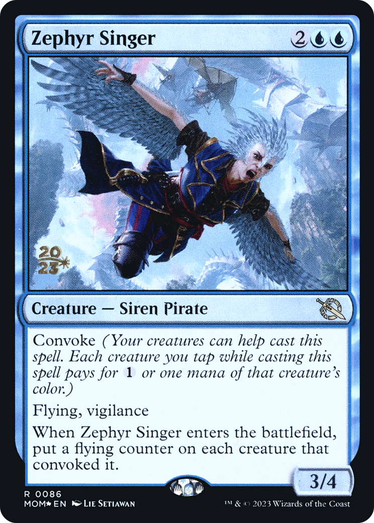 Zephyr Singer (PMOM-86S) - March of the Machine Promos Foil - Premium MTG Single from Wizards of the Coast - Just $0.10! Shop now at Game Crave Tournament Store