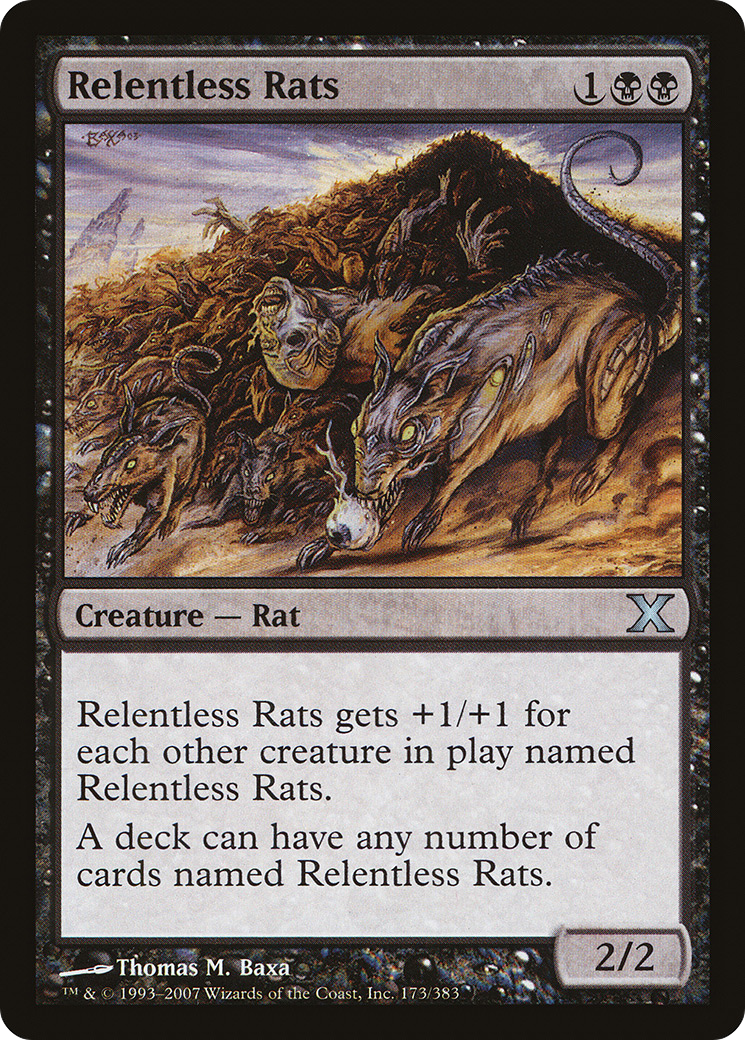 Relentless Rats (10E-173) - Tenth Edition - Premium MTG Single from Wizards of the Coast - Just $0.57! Shop now at Game Crave Tournament Store