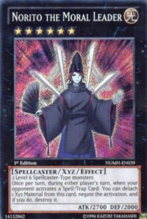 Norito the Moral Leader (NUMH-EN039) - Number Hunters Unlimited - Premium Yugioh Single from Konami - Just $0.83! Shop now at Game Crave Tournament Store