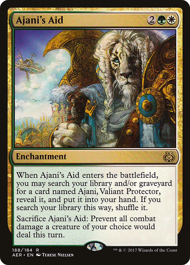 Ajani's Aid (AER-188) - Aether Revolt - Premium MTG Single from Wizards of the Coast - Just $0.08! Shop now at Game Crave Tournament Store