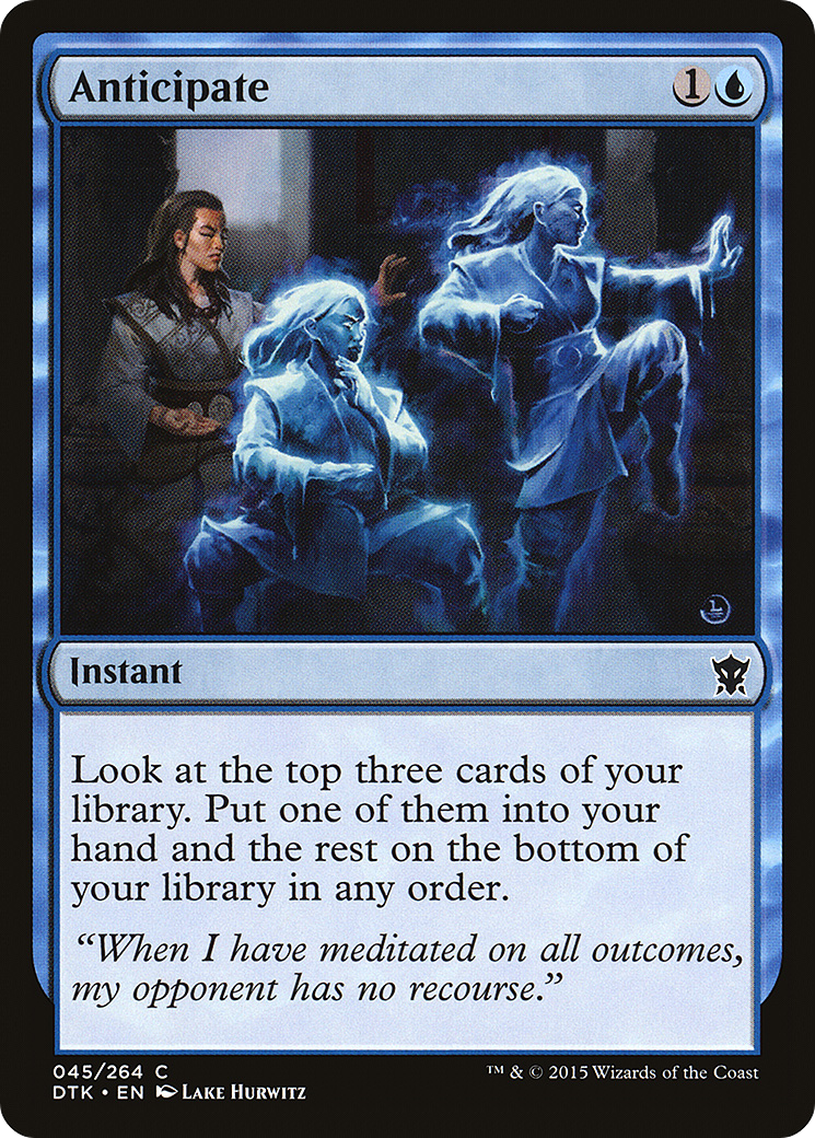 Anticipate (DTK-045) - Dragons of Tarkir Foil - Premium MTG Single from Wizards of the Coast - Just $0.08! Shop now at Game Crave Tournament Store