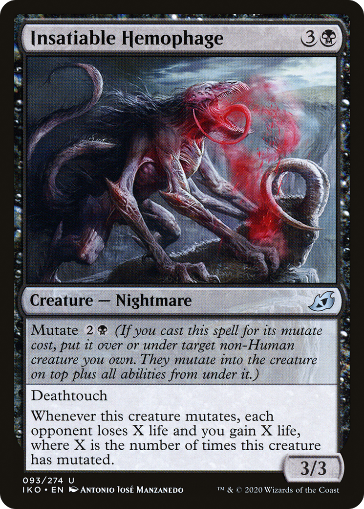 Insatiable Hemophage (IKO-093) - Ikoria: Lair of Behemoths - Premium MTG Single from Wizards of the Coast - Just $0.08! Shop now at Game Crave Tournament Store