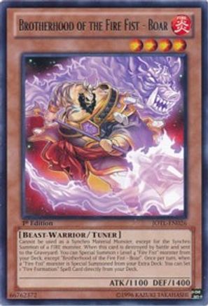 Brotherhood of the Fire Fist - Boar (JOTL-EN026) - Judgment of the Light Unlimited - Premium Yugioh Single from Konami - Just $0.25! Shop now at Game Crave Tournament Store