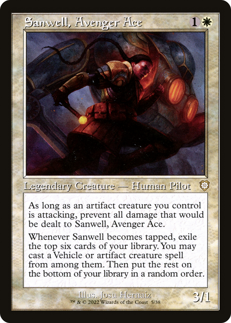 Sanwell, Avenger Ace (BRC-005) - The Brothers' War Commander - Premium MTG Single from Wizards of the Coast - Just $0.08! Shop now at Game Crave Tournament Store