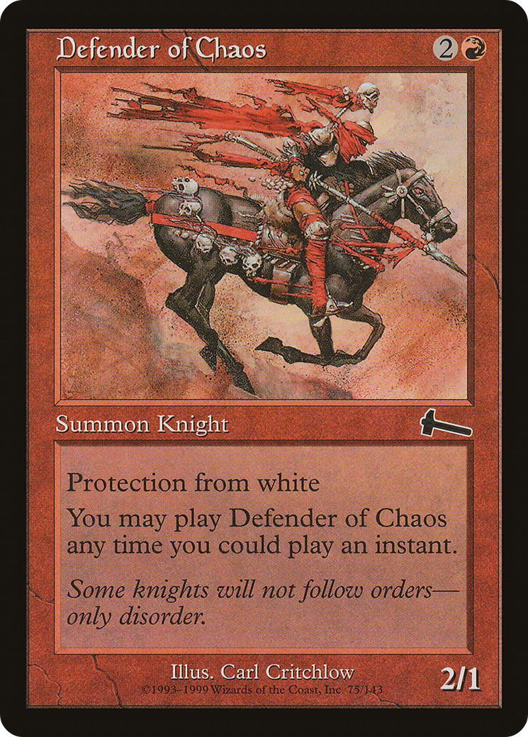 Defender of Chaos (ULG-075) - Urza's Legacy Foil - Premium MTG Single from Wizards of the Coast - Just $1.77! Shop now at Game Crave Tournament Store