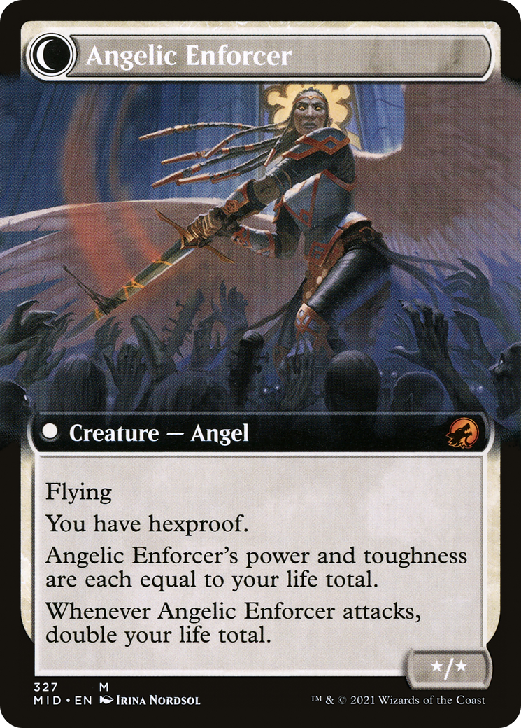 Enduring Angel // Angelic Enforcer (MID-327) - Innistrad: Midnight Hunt: (Extended Art, Double Faced Transform) - Premium MTG Single from Wizards of the Coast - Just $2.56! Shop now at Game Crave Tournament Store