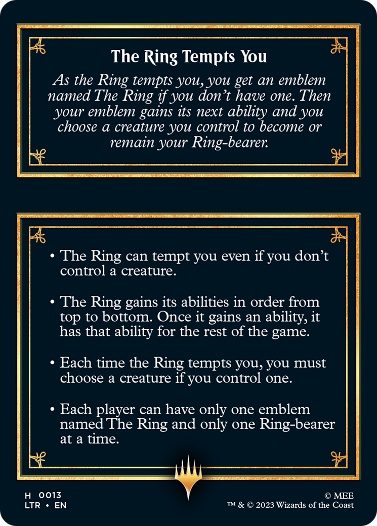 The Ring // The Ring Tempts You (TLTR-H13) - Tales of Middle-earth Tokens Foil - Premium MTG Single from Wizards of the Coast - Just $0! Shop now at Game Crave Tournament Store