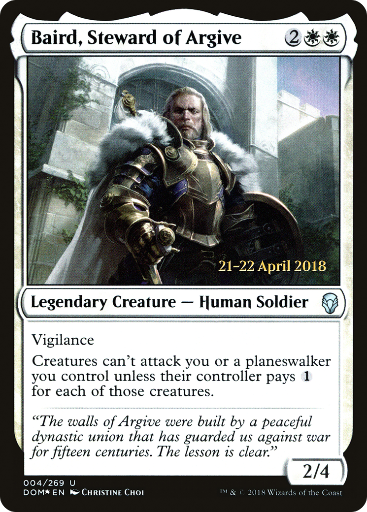 Baird, Steward of Argive (PDOM-04S) - Dominaria Promos Foil - Premium MTG Single from Wizards of the Coast - Just $0.33! Shop now at Game Crave Tournament Store