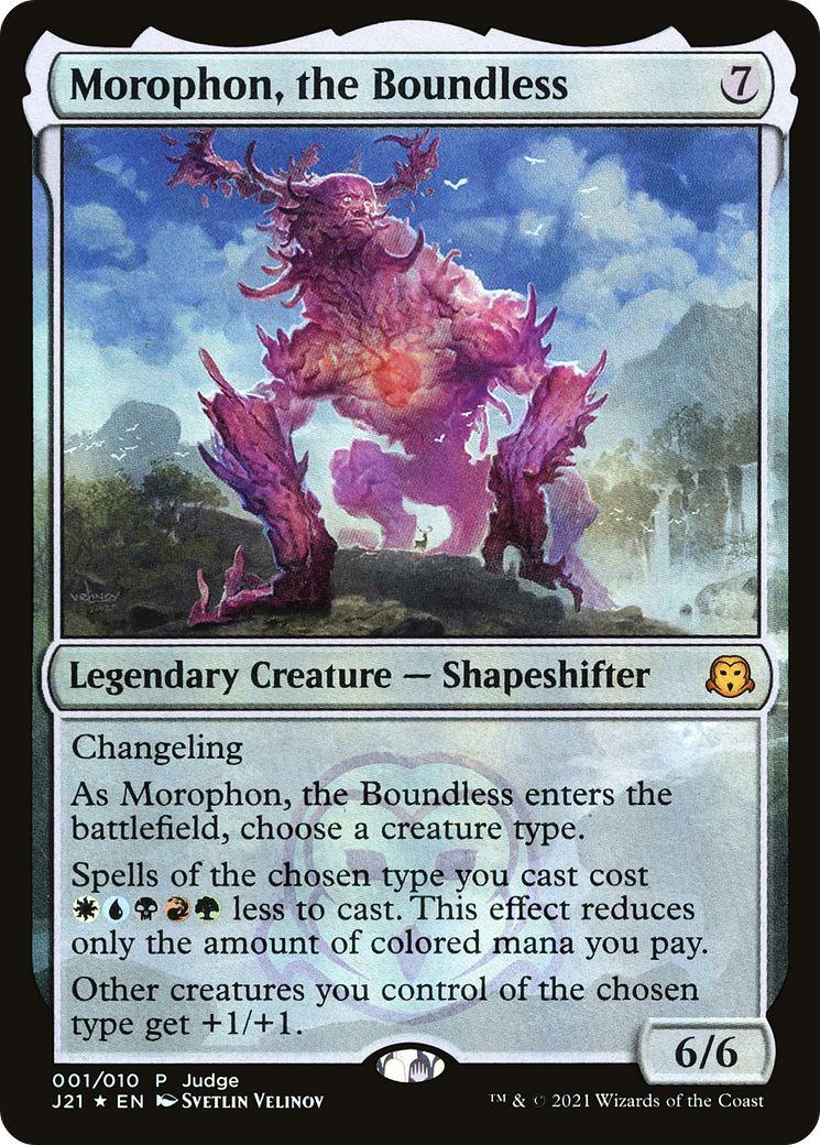 Morophon, the Boundless (PJ21-001) - Judge Gift Cards 2021 Foil - Premium MTG Single from Wizards of the Coast - Just $7.94! Shop now at Game Crave Tournament Store
